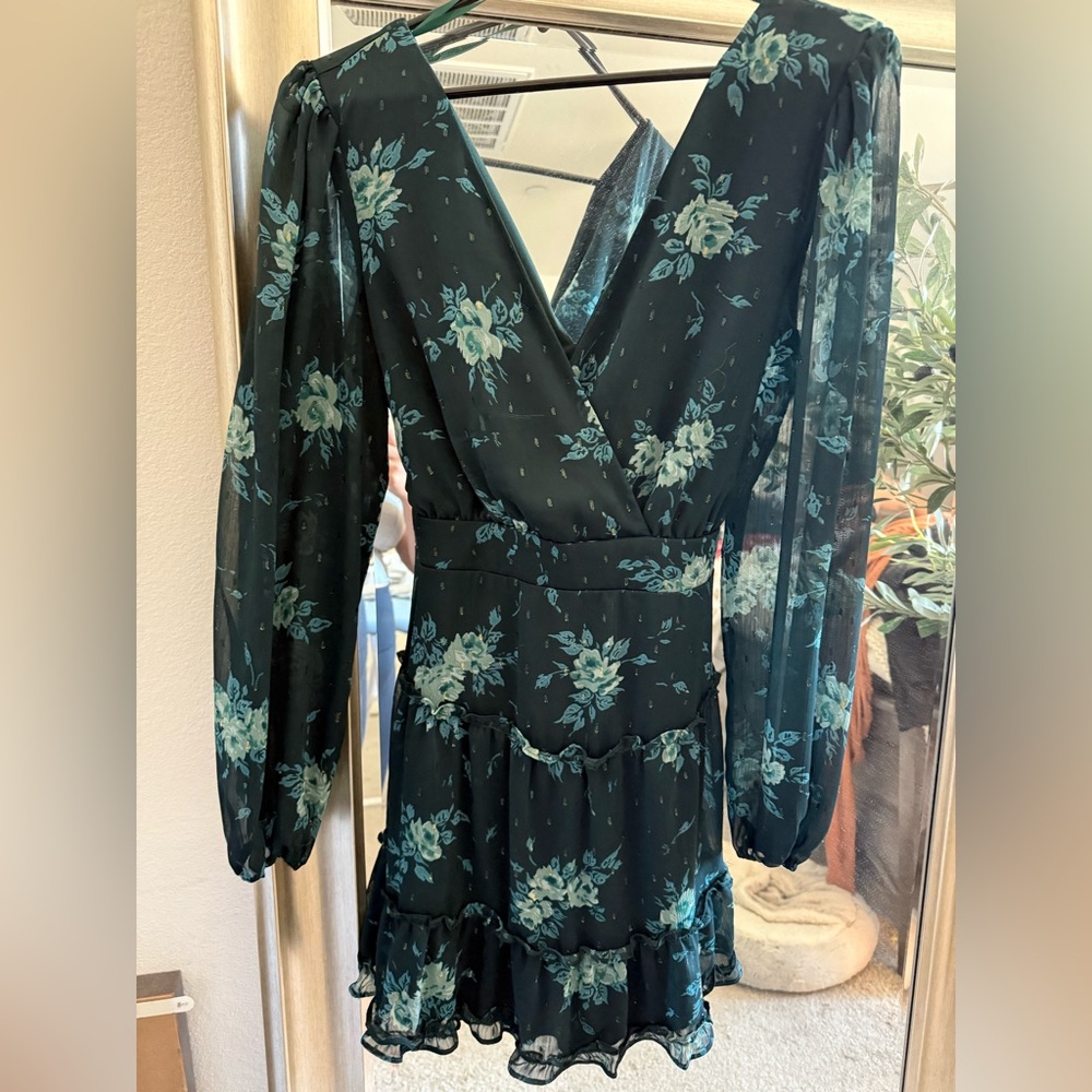 Macys black and green dress